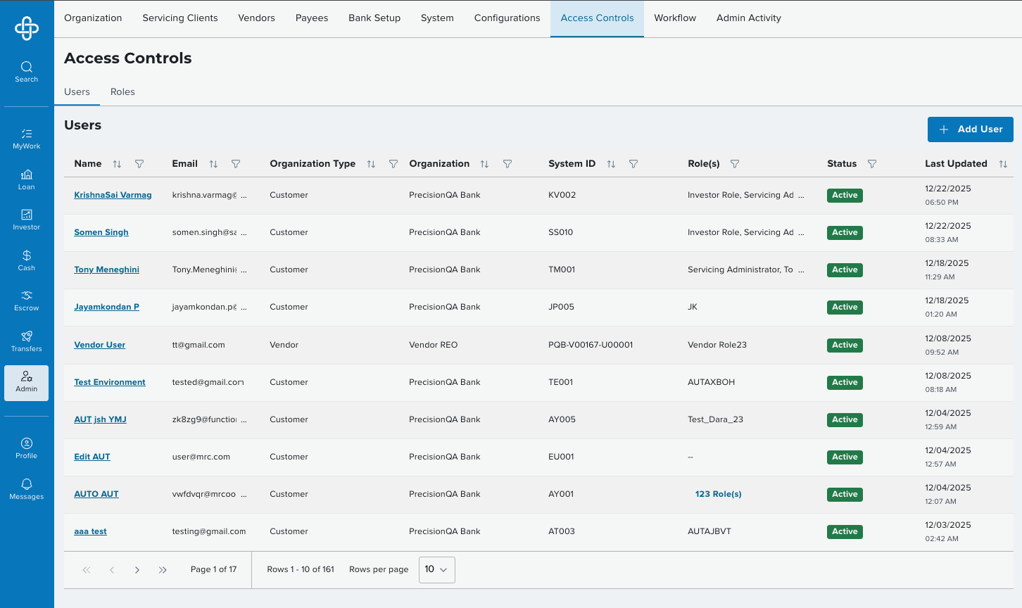 Dara admin before the redesign