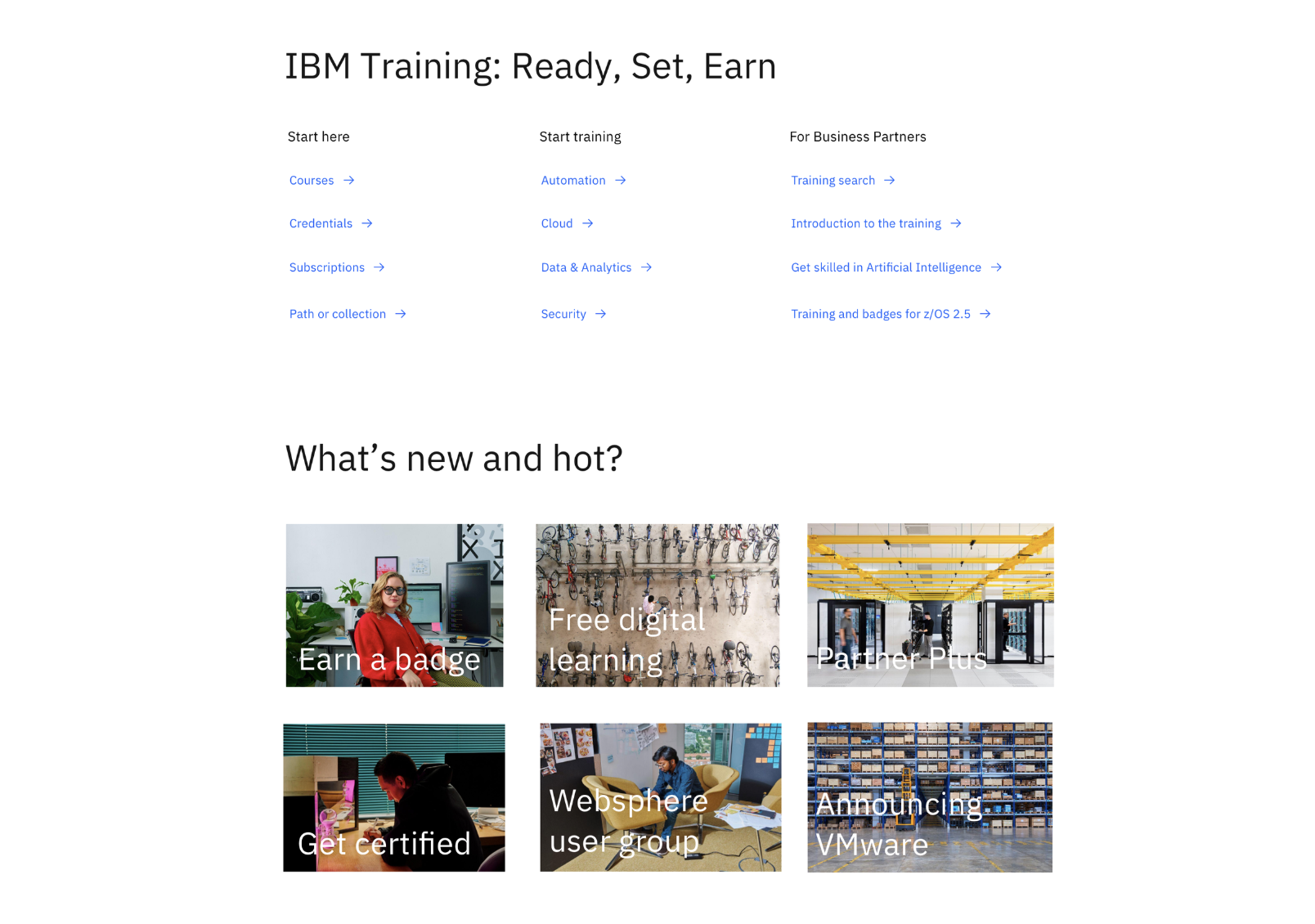 IBM Training — Employee learning home