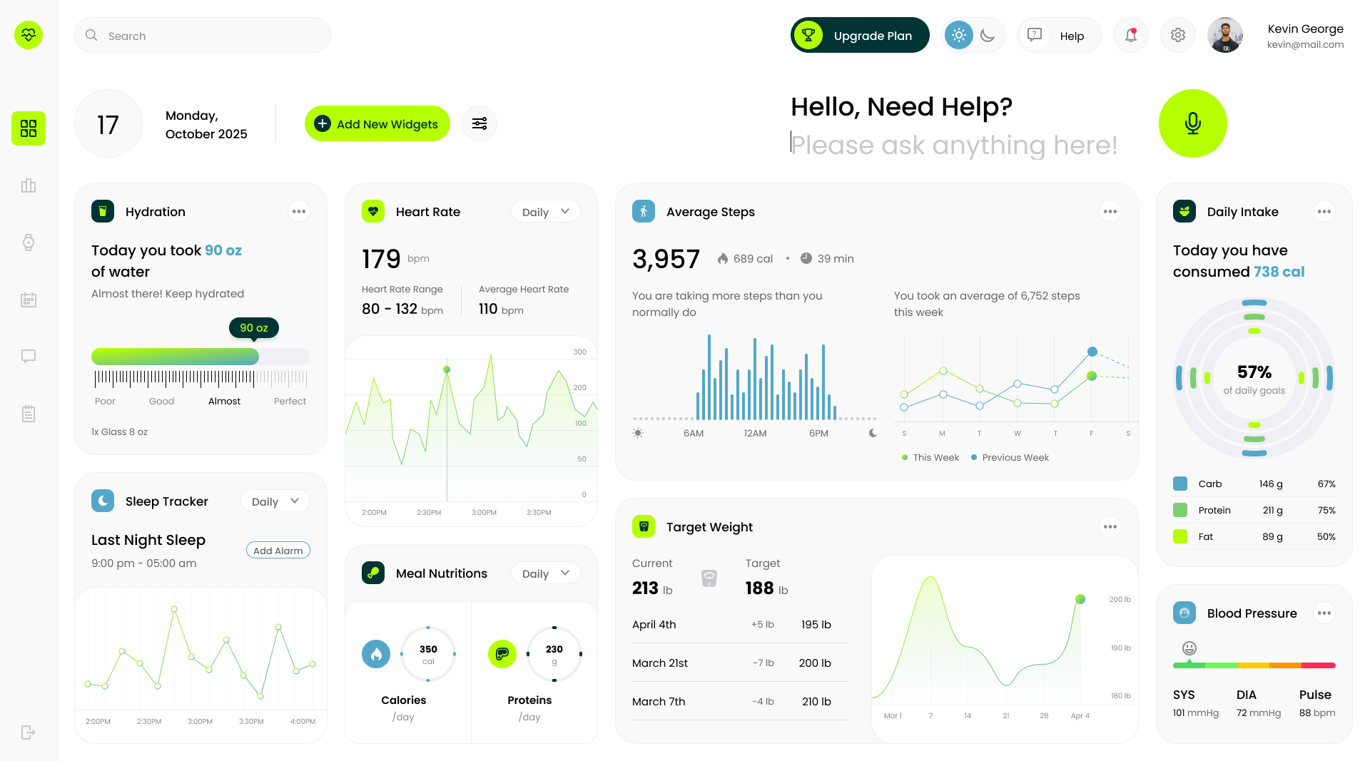 Vitalis · Health dashboard, A health dashboard that answers before it asks